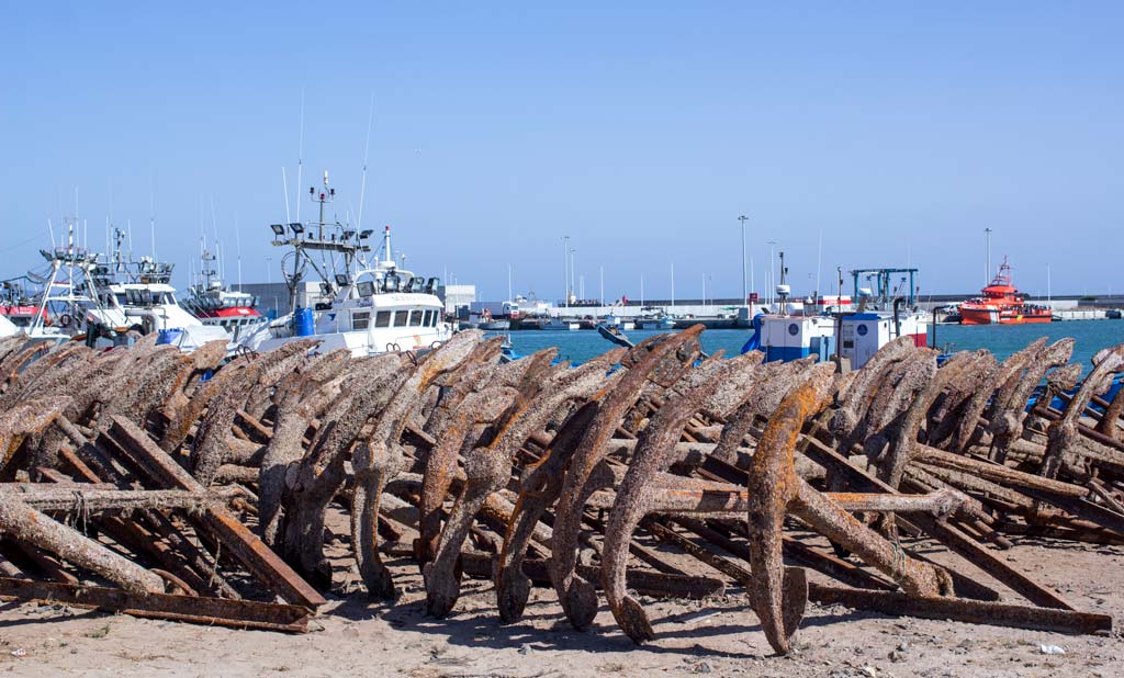 Anchors in the port of Barbate