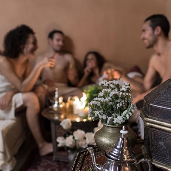 Disfrutando del baño árabe de Málaga