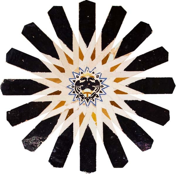 tiled wheel with the coat of arms of the Catholic Monarchs