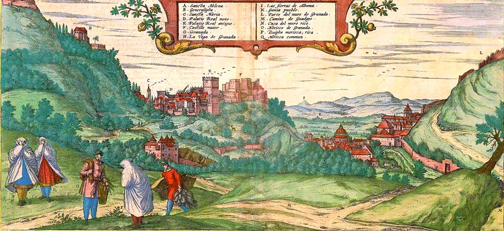 Vista de la Alhambra y el Albaicin en 1564