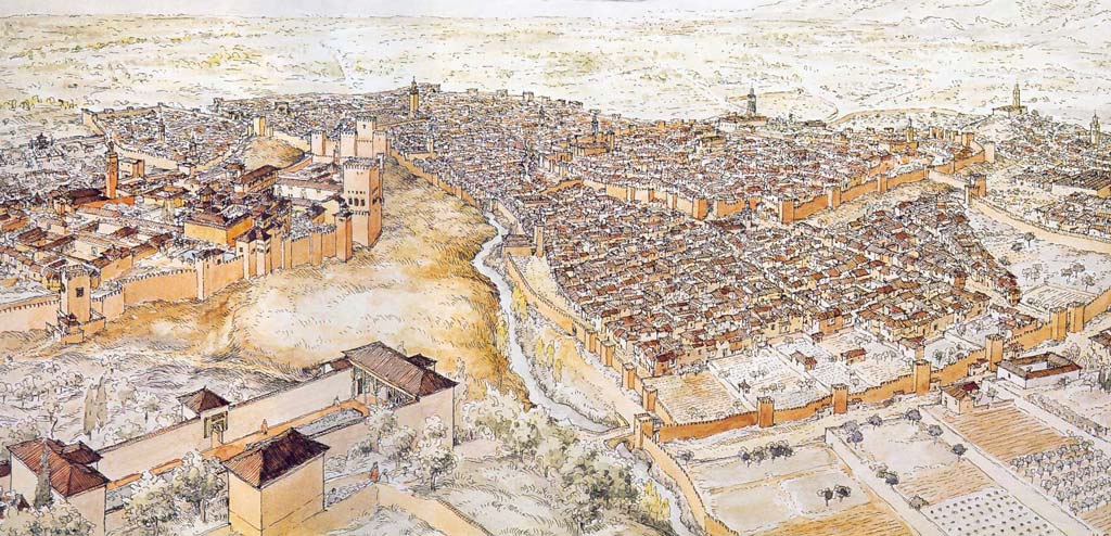 Dibujo del albaicin andalusi realizado por miguel sobrino