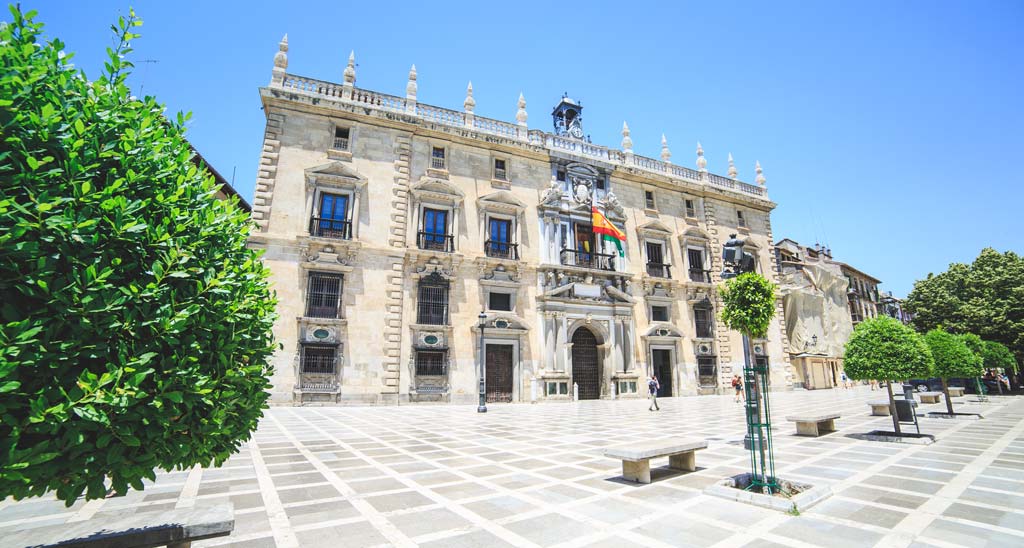 Façade of the palace of the Chancery in Granada
