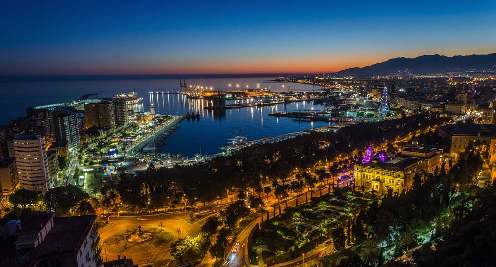 Mirador Málaga de noche