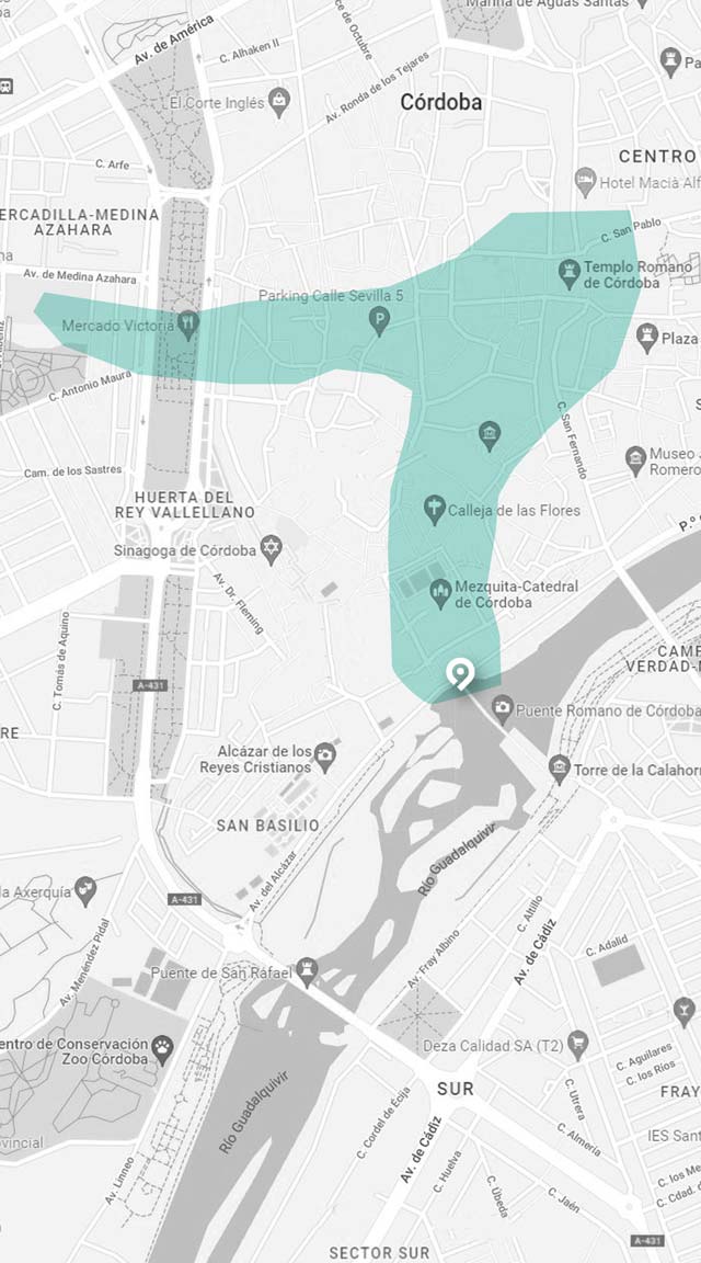 mapa de la Córdoba romana
