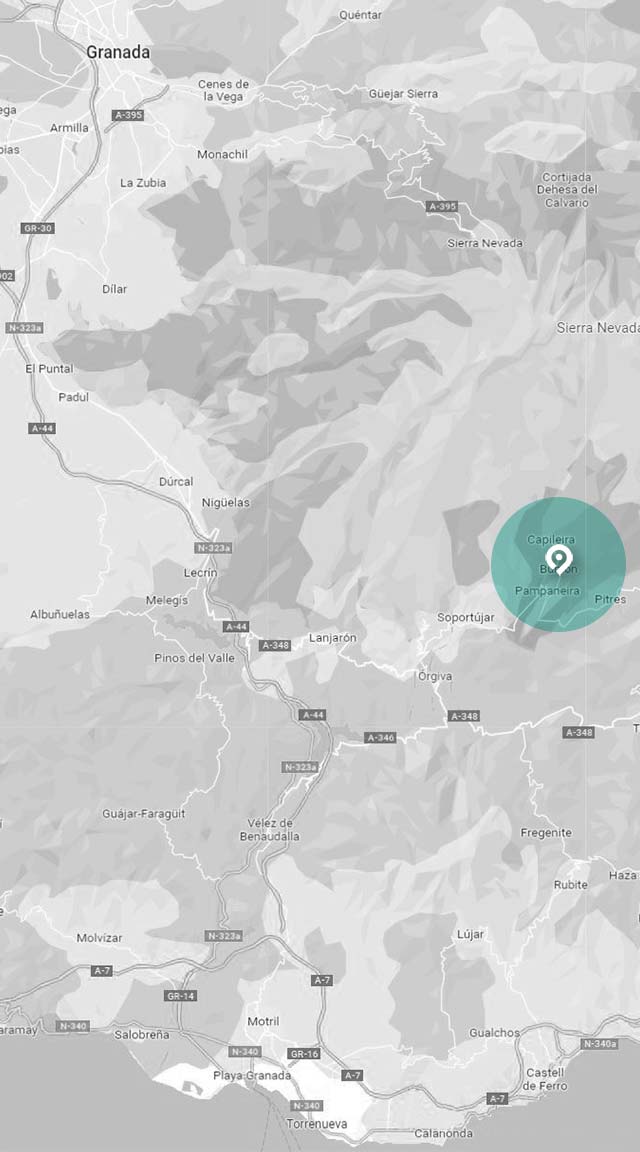Mapa de excursión a la Alpujarra