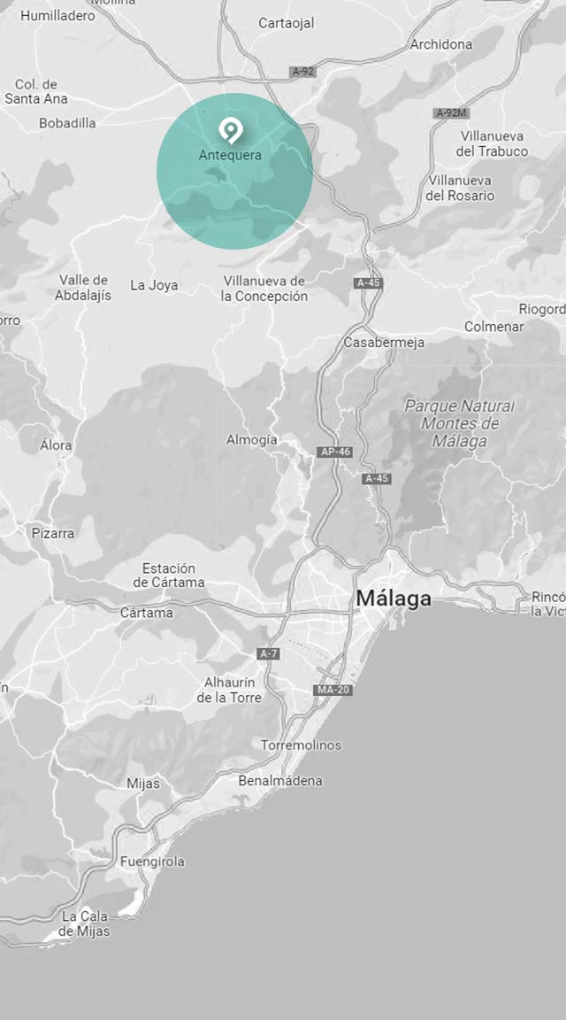 mapa de al excursión a Antequera