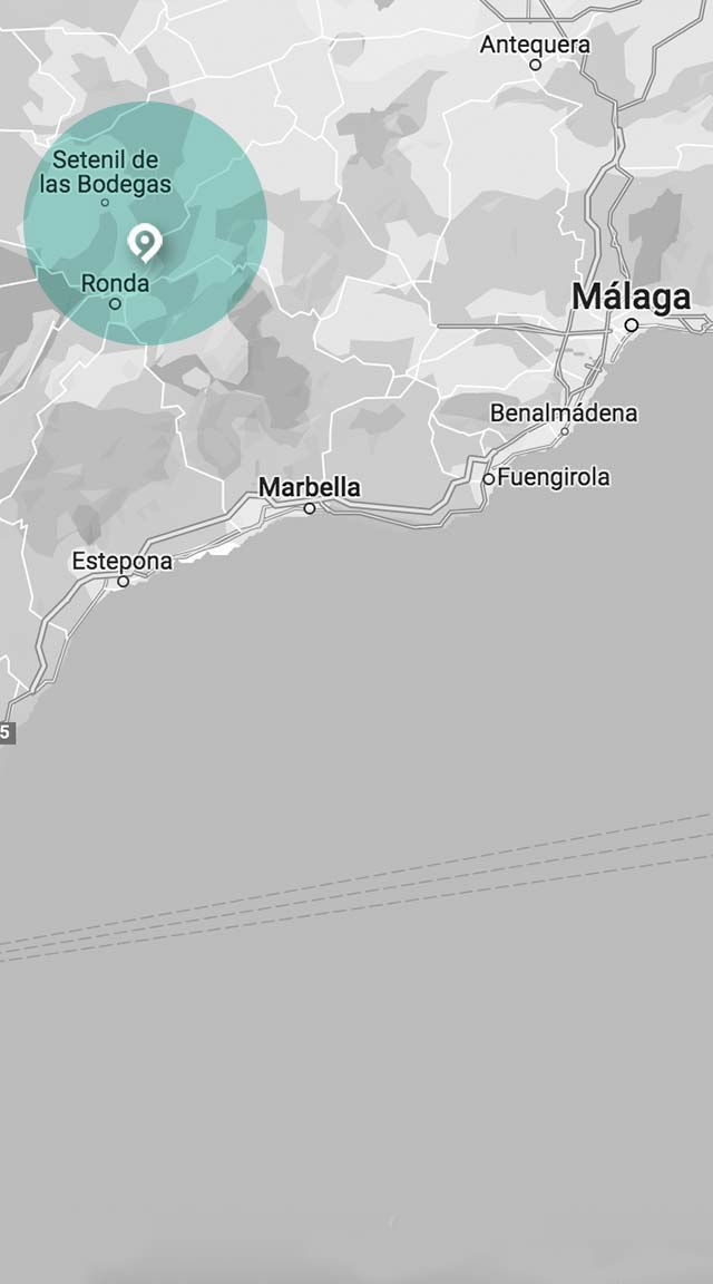 Mapa de la excursión. a Ronda y Setenil