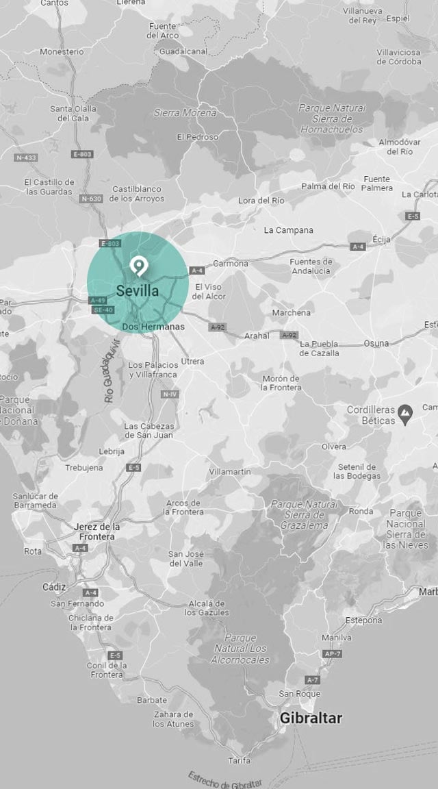 Mapa de excursión a Sevilla