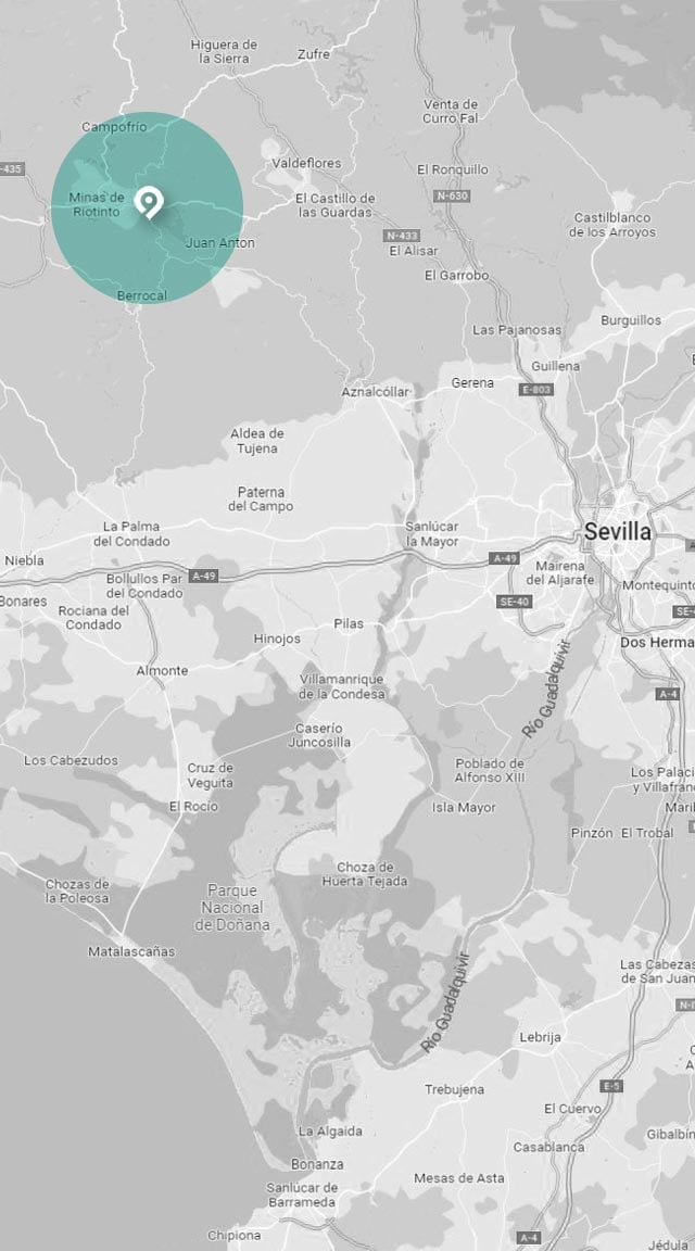 Mapa de excursión a Río Tinto
