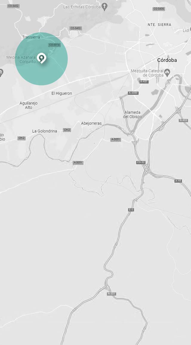 mapa de la visita guiada privada a Medina Azahara