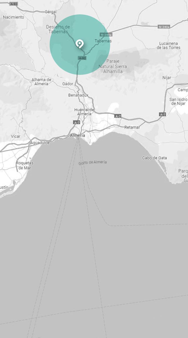 mapa de la excursión al Desierto de Tabernas