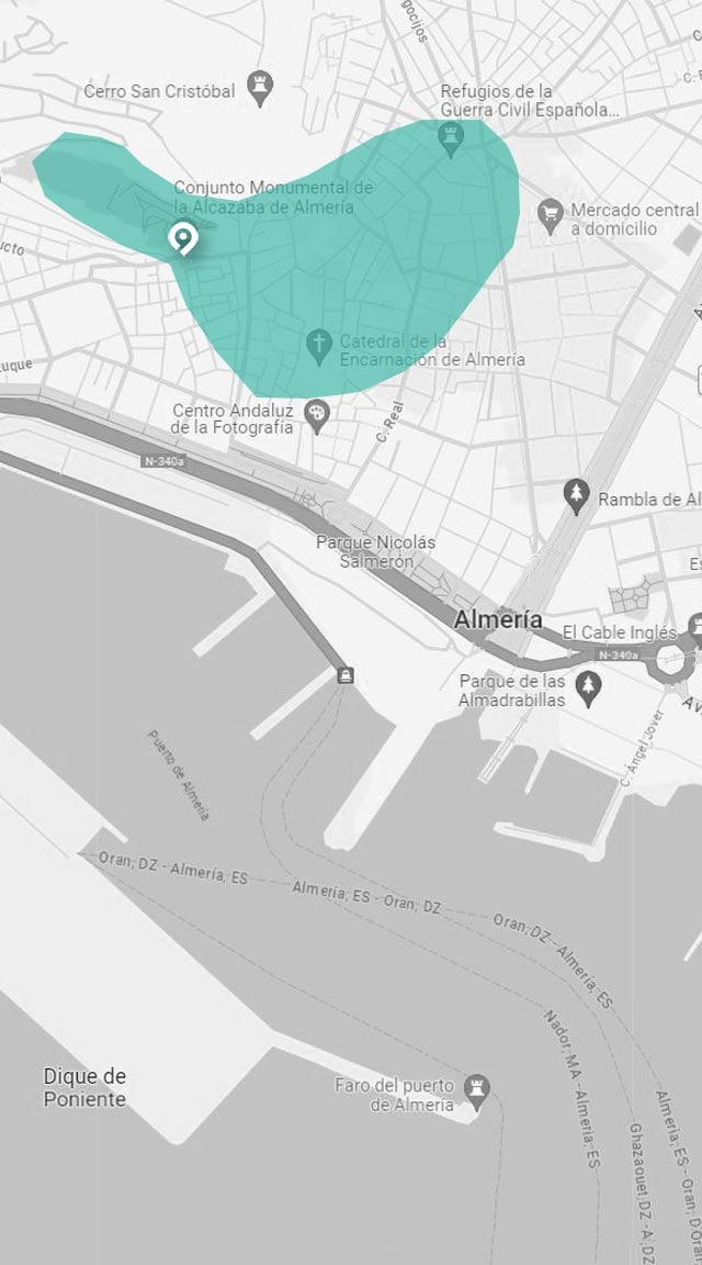 mapa de la visita guiada a Almería