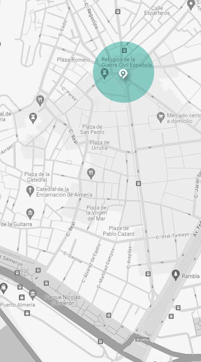 Mapa de los refugios de la Guerra Civil