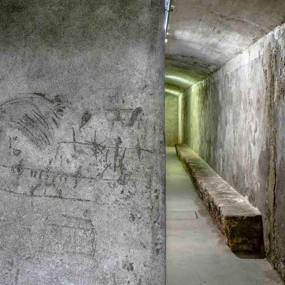 Grafitis en los refugios de la Guerra Civil en Almería