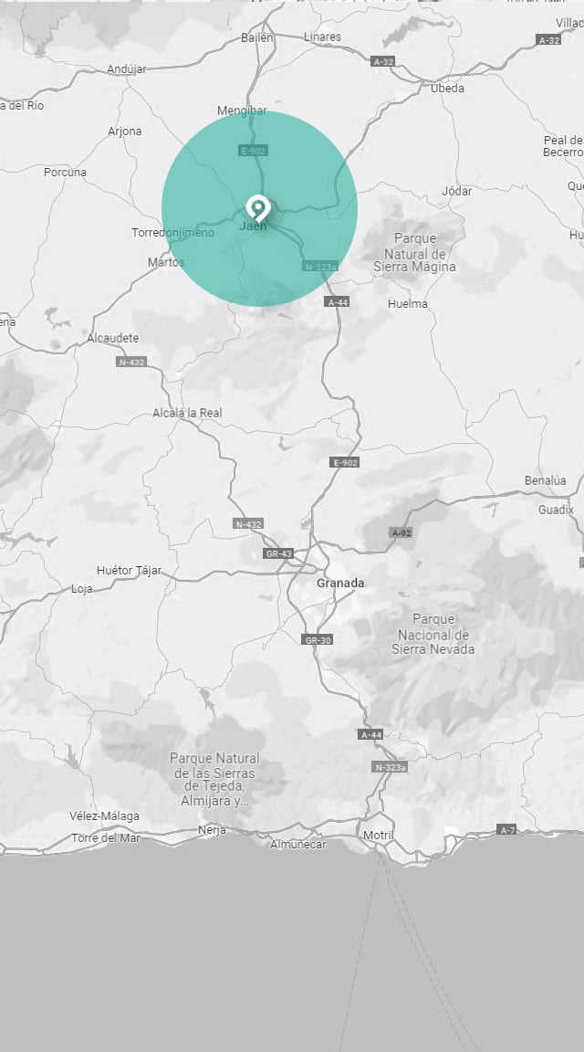 Mapa de la excursión a Jaén