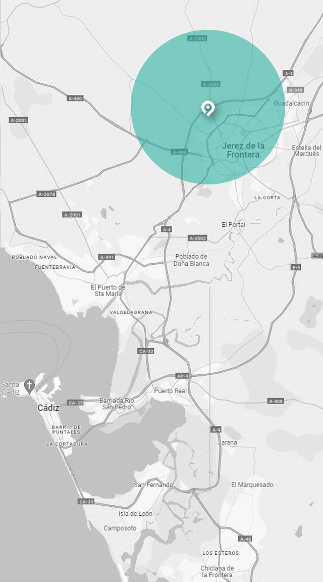 Mapa de la excursión a Jerez