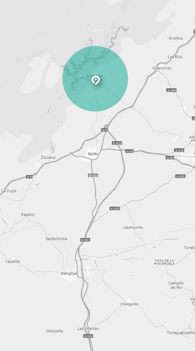 Mapa de la excursión a Baños de la Encina