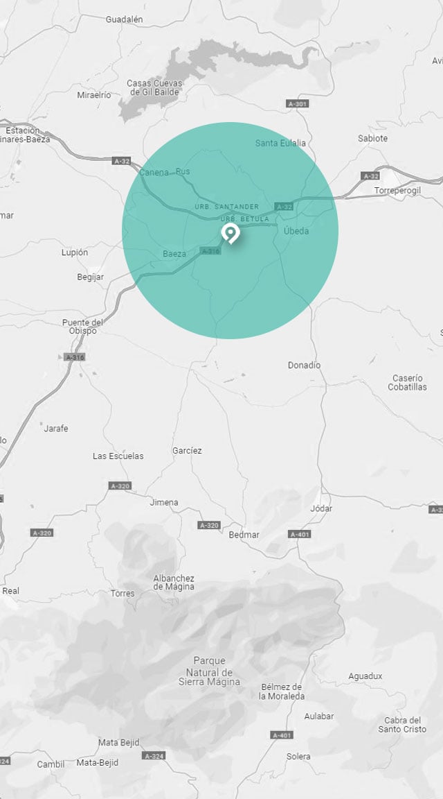 Mapa de la excursión al Úbeda y Baeza