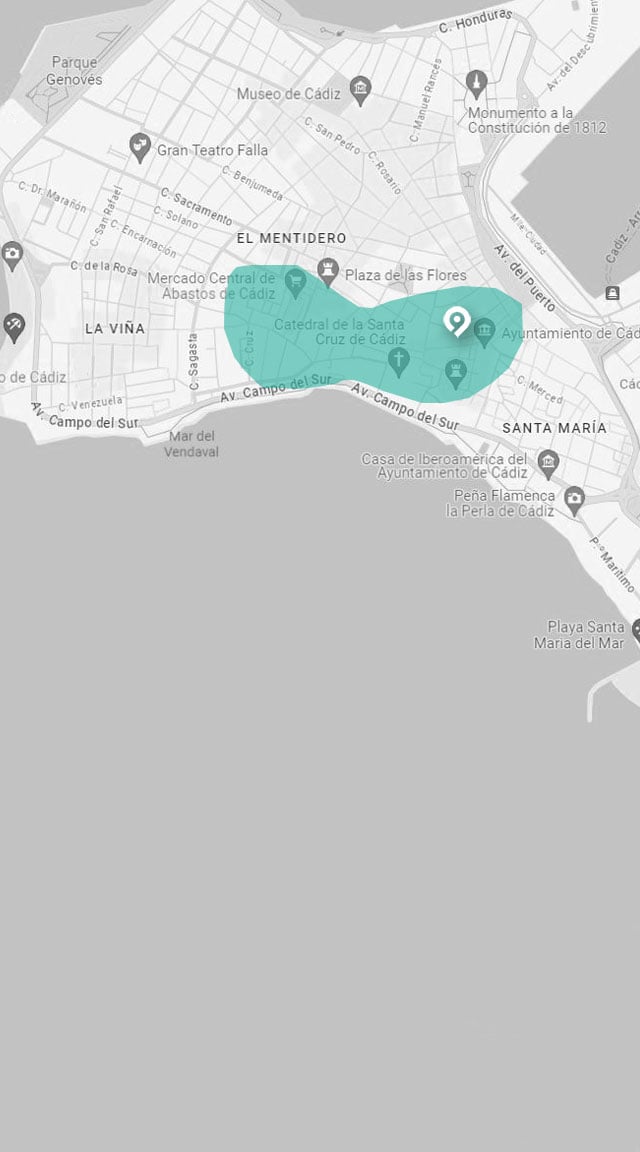 Mapa de la visita gastronómica a Cádiz