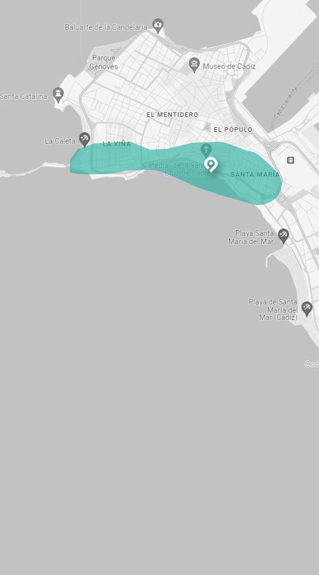 Mapa de la visita flamenco a Cádiz