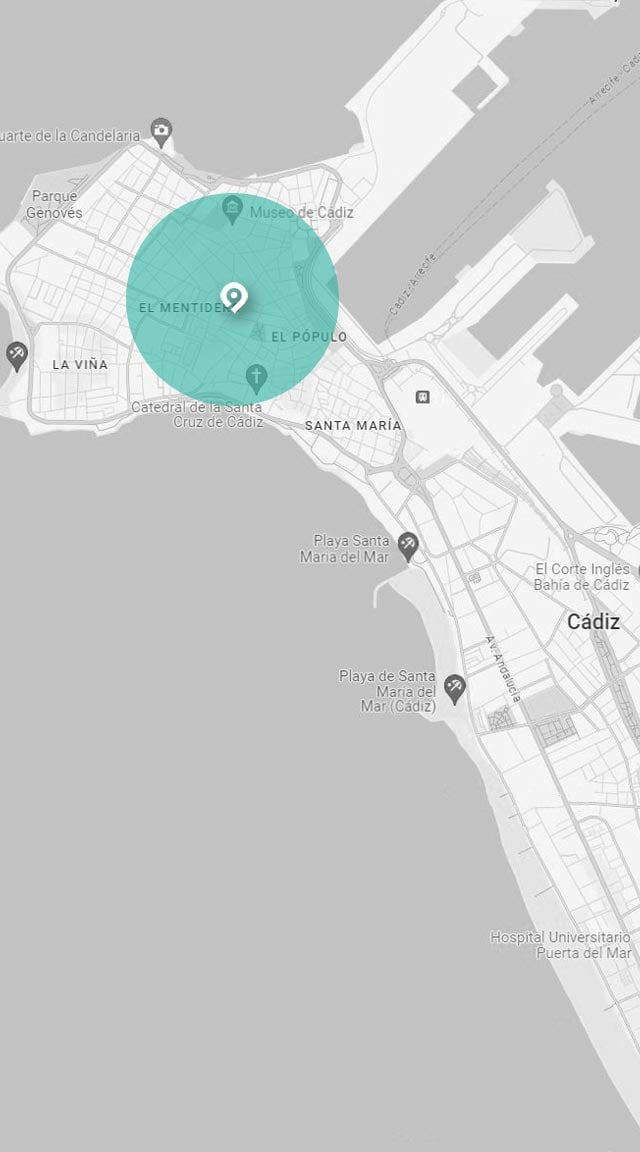 Mapa de la visita Guiada arqueológica a Cádiz