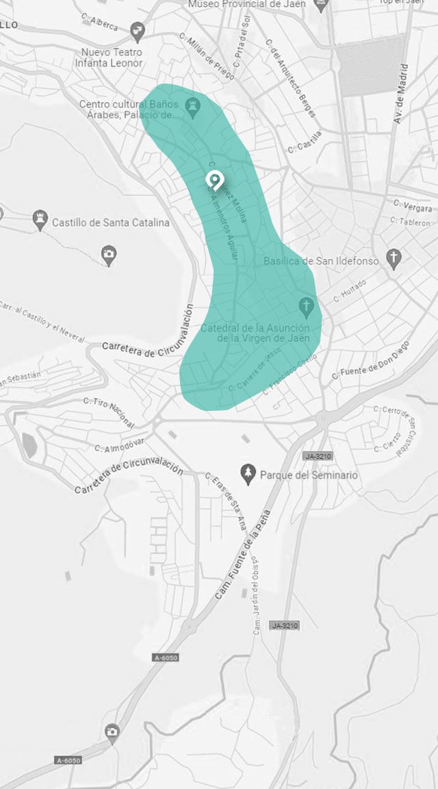 Mapa de la visita Guiada a Jaén